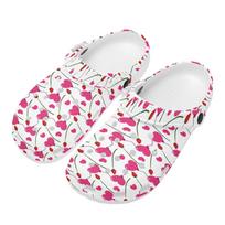 White Printed EVA Clogs Adult Unisex Easy Wear Breathable Slip On Casual Shoes Soft Sole Summer Sandals Lightweight Daily Wear 36 balta