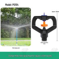 4-Point 360° Rotating Sprinkler Head for Lawn/Garden Irrigation & Dust Cooling black