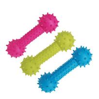 Dog Squeaky Tpr Barbell Pet Chew Toy For Dog Teeth Grinding Interactive Training 3pcs įvairiaspalvis