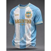 Edition Argentine Fan Football Training T-Shirt - 3D Digital Printing - Comfortable and Breathable - Family Clothing S