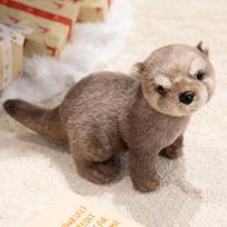 38cm Gyvos išvaizdos minkštas ūdra pliušinis žaislas Imitacija Mielas gyvūnas minkšta lėlė Kawaii kambario dekoras Namų dekoras Gimtadienio dovana gray