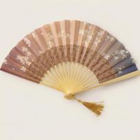 Vintage Chinese Style Folding Fan Portable Bamboo Fan  Home Decoration Craft Style B beige