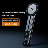 3-In-1 Magnetic Portable Laptop Stand Foldable Aluminum Alloy Laptop&Phone Holder 8 Level Height Adjustment Laptop Stand pilka spalva