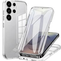 360° pilno korpuso dėklas, skirtas Samsung Galaxy S26 Plus Ultra, silikoninis TPU+PC, skaidrus apsauginis dangtelis/dėklas, skirtas Samsung S26 Ultra for Galaxy S26 gray