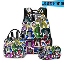 Fashion Novelty Fashion Cool Gorilla tag 3D Printed 3pcs/Set Student School Bags Laptop Daypack Backpack Lunch bag Pencil Case black