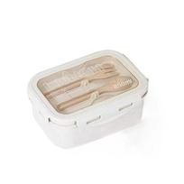 1pc Wheat Straw Lunch Box, Bento Box for Students, Portable Sealed Compartment Lunch Container for Microwave,back to school 2&800ml&2 smėlis