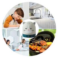 Cute Cat Timer Kitchen 60 Minutes Timer 360 Degree Rotating Timer for Baking and Boiling gray