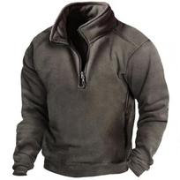 Men Warm Fleece Tactical Training Long Sleeve Pullover Sweatshirt S pilka