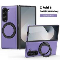 Samsung Z Fold7/6 Retro Leather-Style 360° Stand Case – Magnetic, Anti-Fall Design Fold 8 Ultra gray