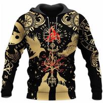 Vyriški džemperiai Vikingų erelio tatuiruotė Mada Gyvūnų raštas 3D spausdintas stilius Kasdienis Harajuku Hip Hop megztinis Laisvalaikio Didelio dydžio Sudaderas S