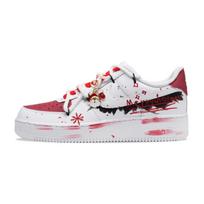 Nike Air Force 1 Versatile Slip Resistant Abrasion Resistant Low top Skateboard Shoes Men's Red CW2288-111(Team348-) 42 white