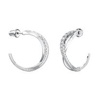 Swarovski Twist rodžio padengti auskarai moterims balti 5563908 Box+Shopping Bag white