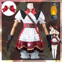 Genshin Impact Witch Klee New Skin Flower Star Candle Cosplay Costume Cute Witch Cosplay Game Outfit Genshin Impact - Qihua Star Candle 110 gray