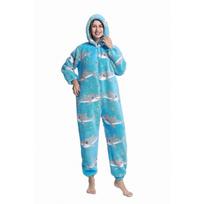 Moteriški flisiniai gyvūnų onesie pižamos suaugusiems, Helovino Cosplay kostiumas S mėlyna