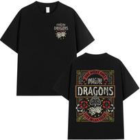Rock Band Imagine Dragons Music Album T Shirt Fashion Hip Hop T-shirt Men Women Cotton Comfort Short Sleeve Top Streetwear S juoda