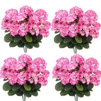 10 Pack Artificial Begonia Flower Bouquet Simulation Decorative Plant for Living Room Home Table Office Wedding Party Arrangement One Size rožinė