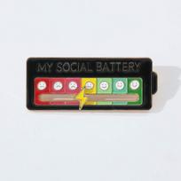 Social Energy Charm, Student Bag, Name Tag, Niche Design, Mood-changing Charm, Badge, Metal Accessory, Gift juoda