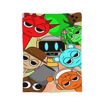 Sprunki Wenda Flannel Throw Blankets Beats Game Blankets for Bed Car Super Warm Bed Rug, Size: 75*100cm, Weight: 230 GSM black