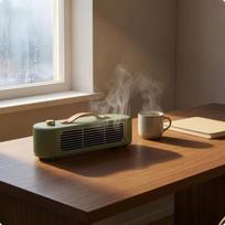 Desktop Space Heater Compact Portable Tabletop Carry Handle Household Appliance Green Us Plug Green Us Plug gray