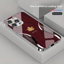 Auksinis klevo lapas medžio rašto kreivės rašto telefono dėklas, skirtas iPhone 17 16 15 14 13 12 11 Pro Max Plus 16E 17 Air Grūdinto stiklo dangtelis iPhone17 gray