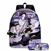 3D Printed Anime Moon Blade Backpack for Students with Pencil Case Set, Cool Cartoon Bookbag