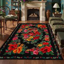 Senovinis rožių gėlių persiškas kilimas Tradicinis boho gėlių neslystantis grindų kilimas Viktorietiškas botaninis namų dekoras Svetainės kilimas 120X160CM