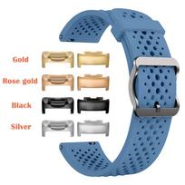 Classic Band Suitable for Fitbit Charge 6 Breathable Soft Silicone Wristband for Charge 5/Charge6 Sport Waterproof Strap Correa Connector-Silver&Charge 5 6 mėlyna
