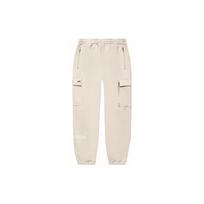 Li Ning X Pleasures Collaboration Skateboard Series Letter Mid-Rise Cuffed Loose Knit Sweatpants Men Bottoms Oatmeal-Gray AKLTB51-2 XXL white