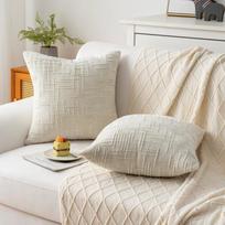 New Pillowcase Double-sided Chenille Sofa Pillow Core-free Bedside Pillow Office Backrest Cushion Waist Pillow Case 45 * 45cm (excluding core) gray