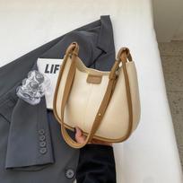 Premium small bag New women's bag Versatile messenger bag One shoulder underarm bucket bag beige