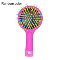 Rainbow Comb Volume Brush Candy for Hair Hairbrush with Mirror Tone Magic Beauty gray