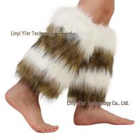 Viking Fox Plush Leg Warmers for Cosplay beige