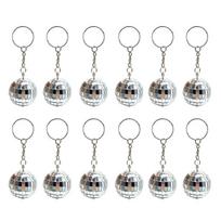 12 Pcs/Set Key Pendant Discos Balls Keyrings 1970s Party Gift Party Decorations 70s Discos Accessories 1 gray