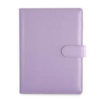 Custom Pu Leather Budget Binder Office Supplies Notebook Planner Cover Binder Ring Bound Planner With Buckle (Purple,A6 14.3x10.7 cm&Line) violetinė