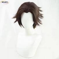 Arcane Viktor Cosplay Wig The Machine Herald Viktor Short Brown White Heat Resistant Synthetic Hair Anime Wigs Long Version (as the picture,One Size) black
