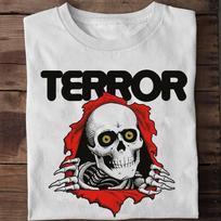 NEW Terror Skull  Gift Fans Concert Tour White All Size Shirt AH1923 XL black