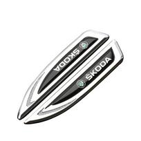 2Pcs Car Styling Metal Side Fender Knife Badge logo For Skoda Octavia Rapid Fabia A7 Superb KAMIQ Roomster Scala kyvc74 sidabras