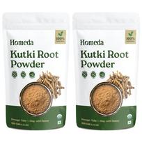 Homeda Kutki Powder for Liver Support & Detox (200 grams), Organic Ayurvedic Katuka Rohini Powder - Katuki Churna, Katika Rohini - Pack of 2