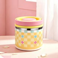 304 Stainless Bento Box with Handle, Multi-Layer Lunch Container for Work, School, Travel One Size beige