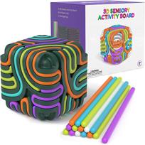 3D jutimo aktyvumo lenta, silikoninis žaislas kubas nerimui malšinti, raminantis, dėmesio koncentracijai, ADHD ir autizmui ruda