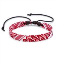 1 or 4 Pieces Palestinian Keffiyeh Bracelet for Women Men Handmade Adjustable Woven Fabric Bracelets Jewelry pink