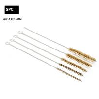 Nerūdijančio plieno cilindro vielinio vamzdžio vamzdžio valymo šepečio sriegis, skirtas poliravimui A white