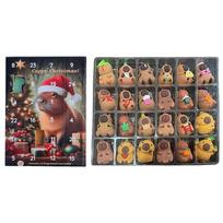 Christmas Advent Toys 24 Days of Countdown Calendar Advent Figures Collectible Holiday Festive Home Decor Doll for Kids Family as shown beige