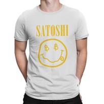 Blockchain Bitcoin Satoshi Yellow Funny Tshirt Graphic Men Tops Vintage Fashion Summer Polyester Short Sleeve Harajuku T Shirt S white