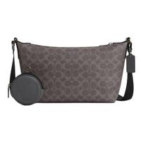 Coach Finn 25 Brand Print Shoulder Bag Unisex Shoulder Bag Gray CCG21-QBYFT Basic Set (Bag+Dust Bag) gray