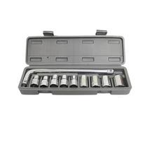 8-21mm Range Socket Wrench Set Metric Size Durable Construction Socket Wrench Kit 1/2  Drive Portable Design Carbon Steel Tools gray