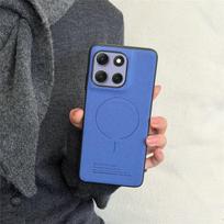 Business Luxury Woven Magnetic Case For Motorola Signature Moto Edge 70 Ultra Fusion 60 Pro Neo G77 G67 G17 Power G86 G56 Cover Motorola Edge 60 Neo mėlyna