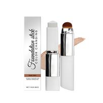 Deep-skin tone two-in-one color-changing foundation stick. Lightweight, moisturizing, brightens, nourishes the skin Matte, clear, and luminous finish white
