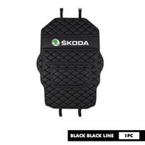 cqmes7 For Skoda Leather Anti-Kick Pad Car Waterproof Seat Back Protector Cover Storage Bag octavia a5 a4 mk1 2 fabia superb rapid mk3 black