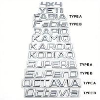 HGWE4 Metal Car Letter Trunk Decal Badge Badge Logo Sticker for Skoda Octavia Superb RAPID FABIA KAMIQ KAROQ KODIAQ YETI 4X4 4X4 sidabras